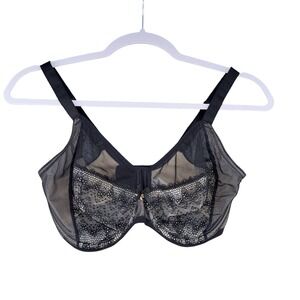Chantelle Black‎ Lace Mesh Full Coverage Bra Style C15710 Size 32H